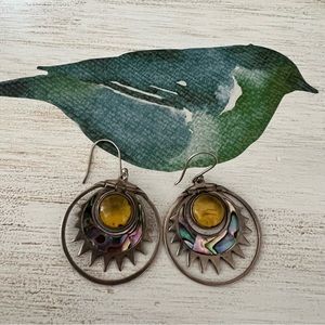 Sterling silver 925 sun jewel earrings from Mexico
